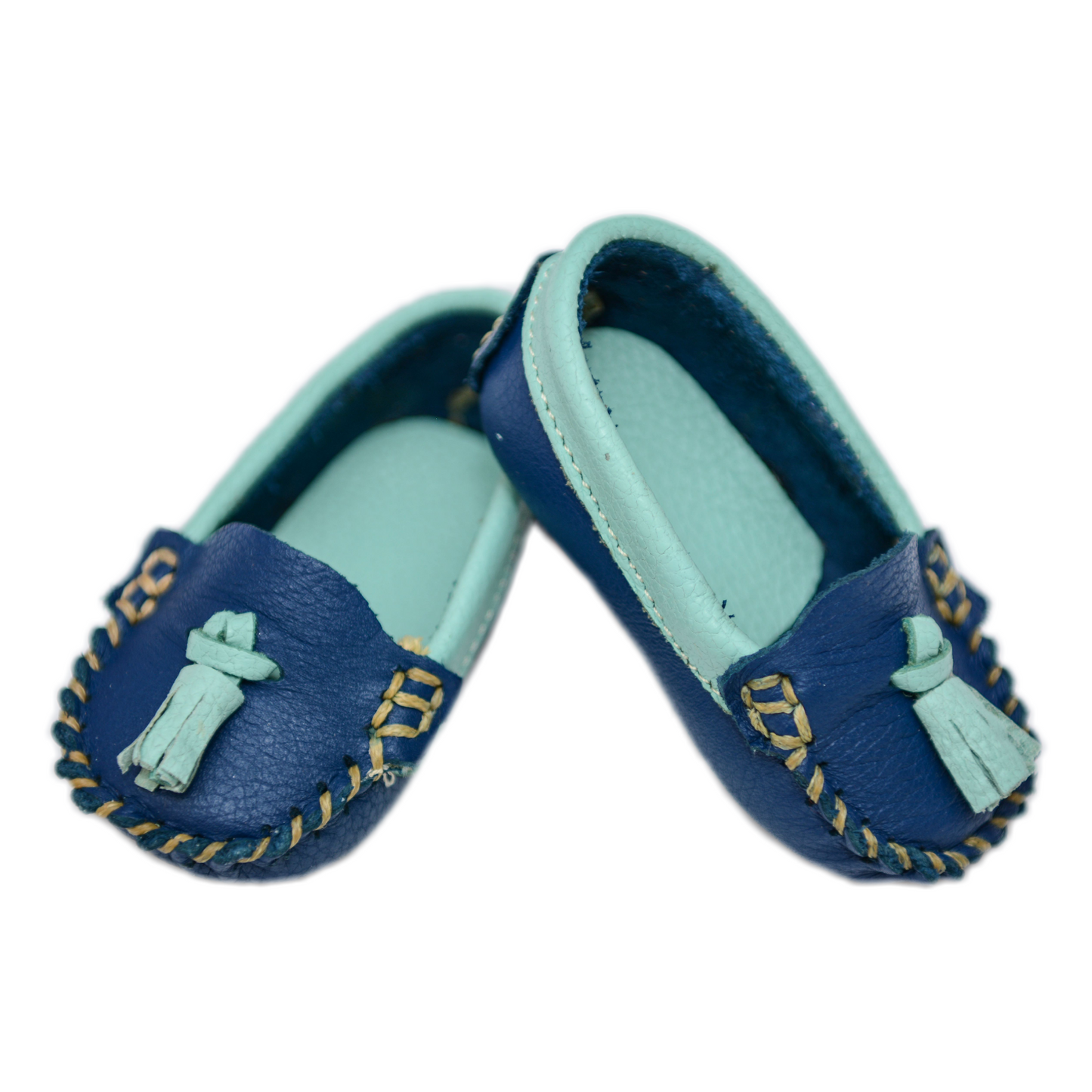 Mocasines en Cuero Menta
