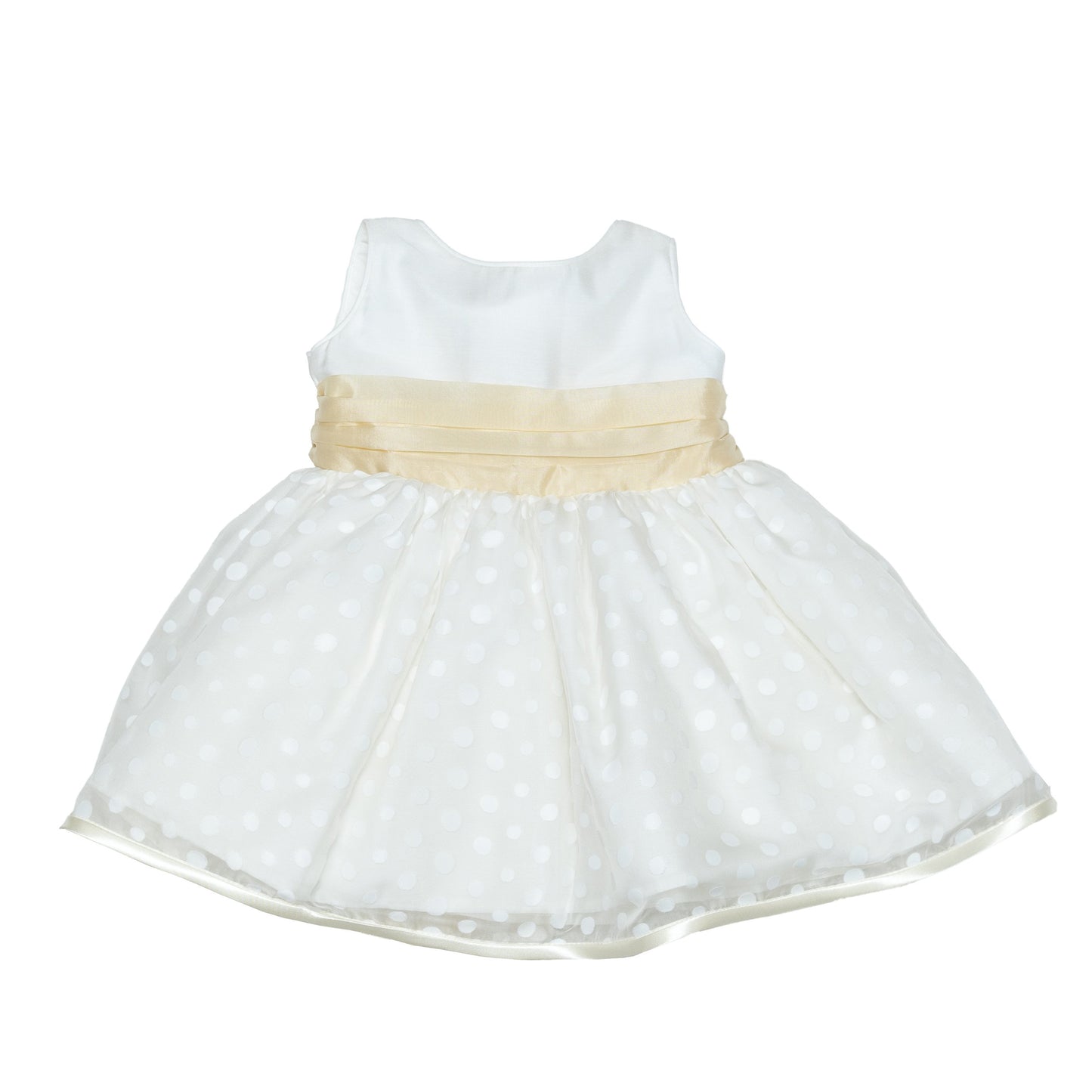 Vestido con falda de seda de bolitas