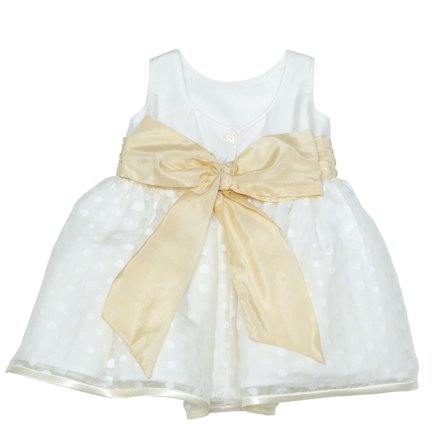 Vestido con falda de seda de bolitas