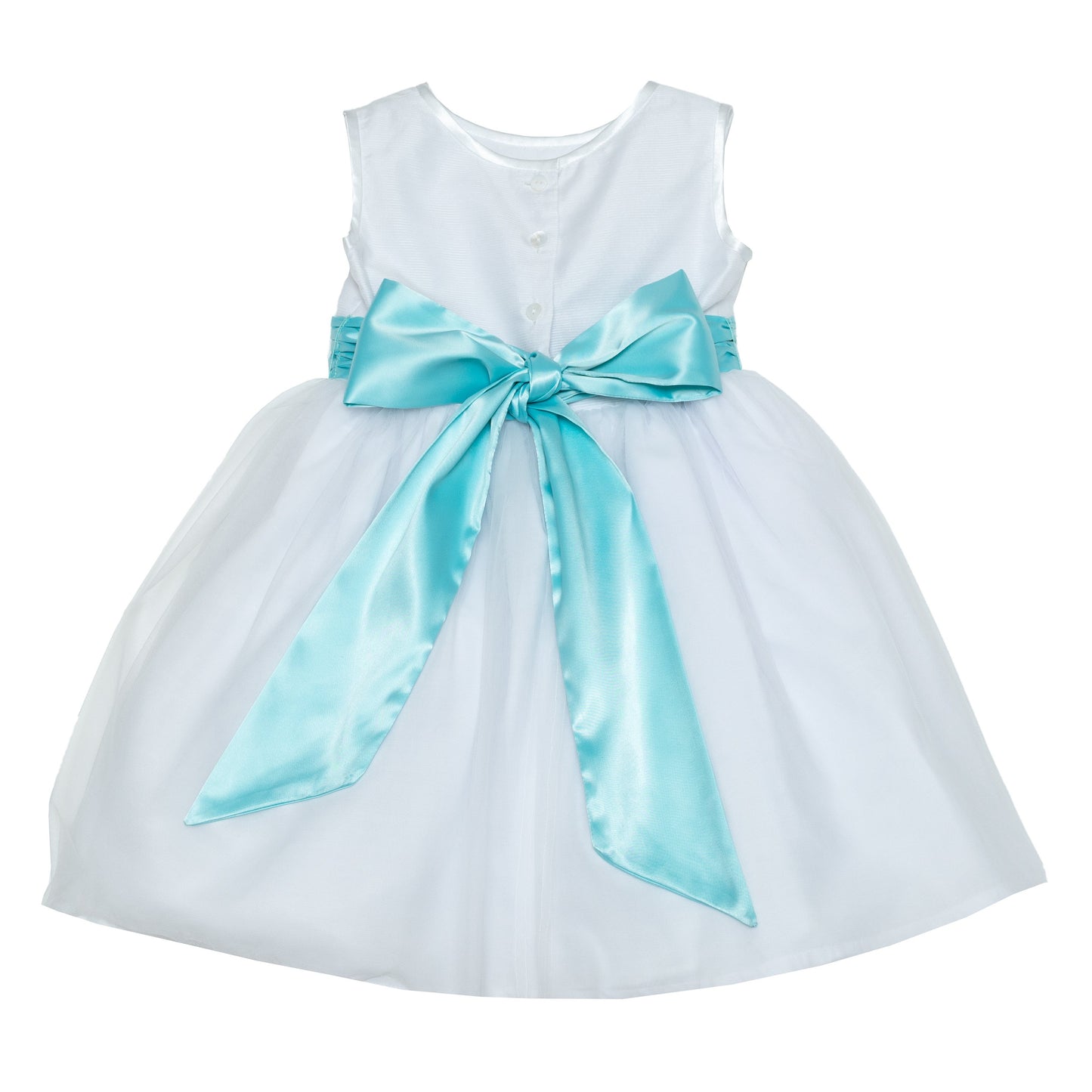 Vestido con falda tul y banda de color