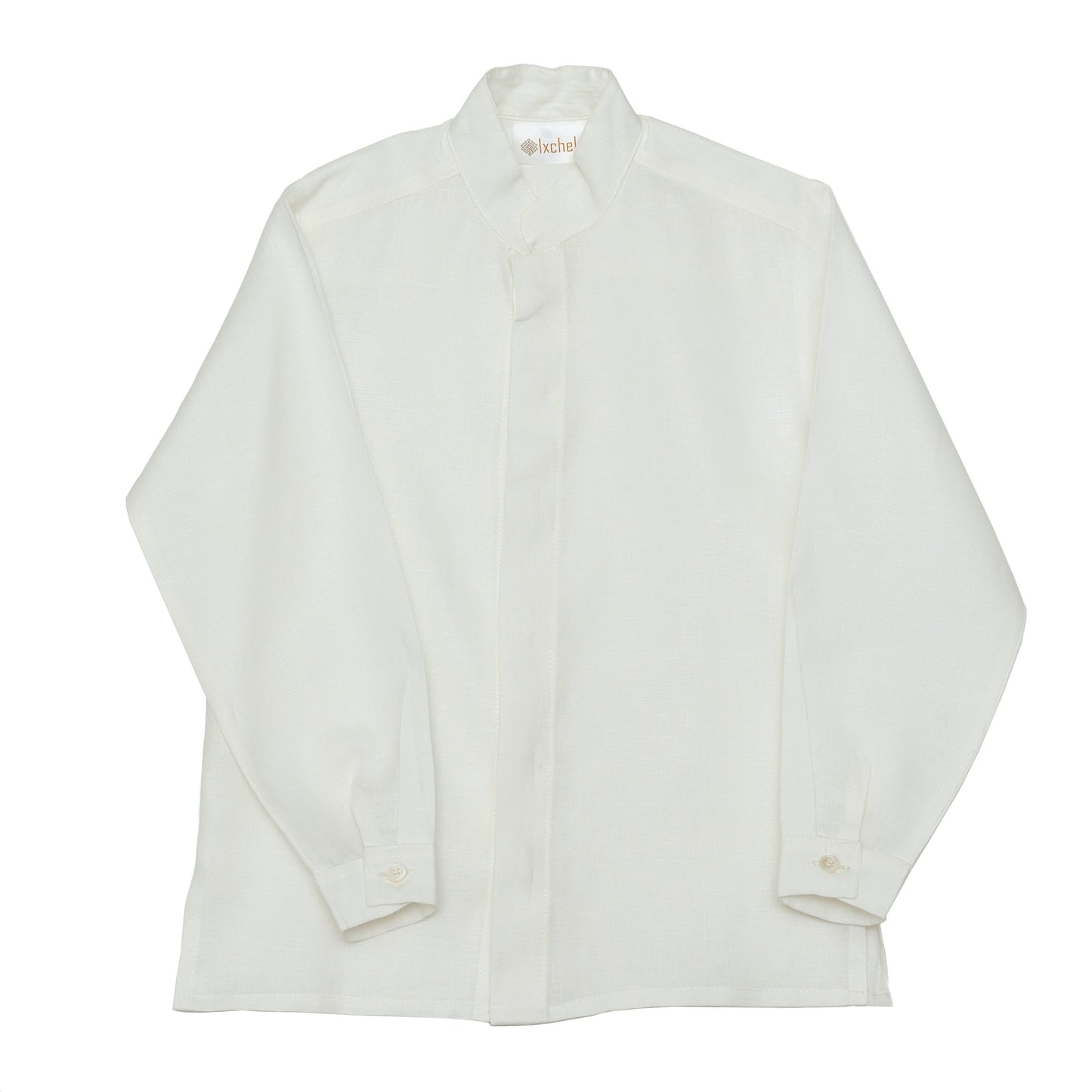 Camisa en lino manga larga botones ocultos Mod. 505
