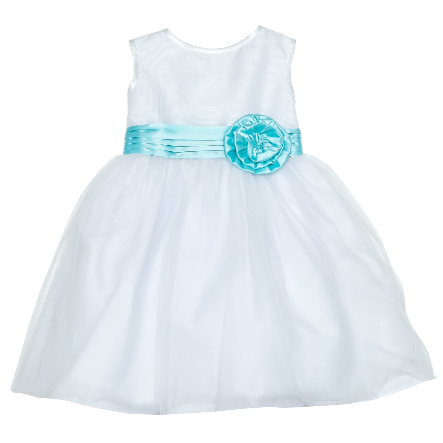 Vestido con falda tul y banda de color