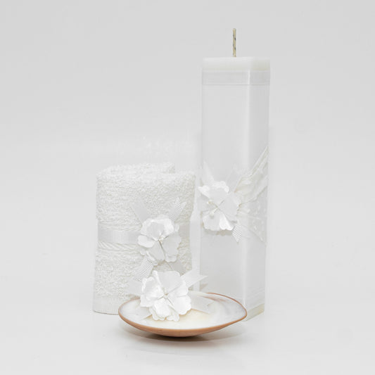 Kit de Bautizo Blanco con Flor – foto 2 de 8 – Casa Gala