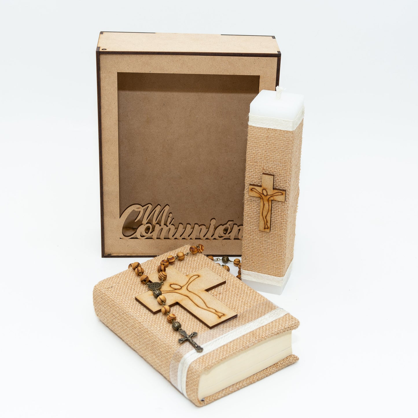 Kit de Primera Comunión capuchino fibras naturales