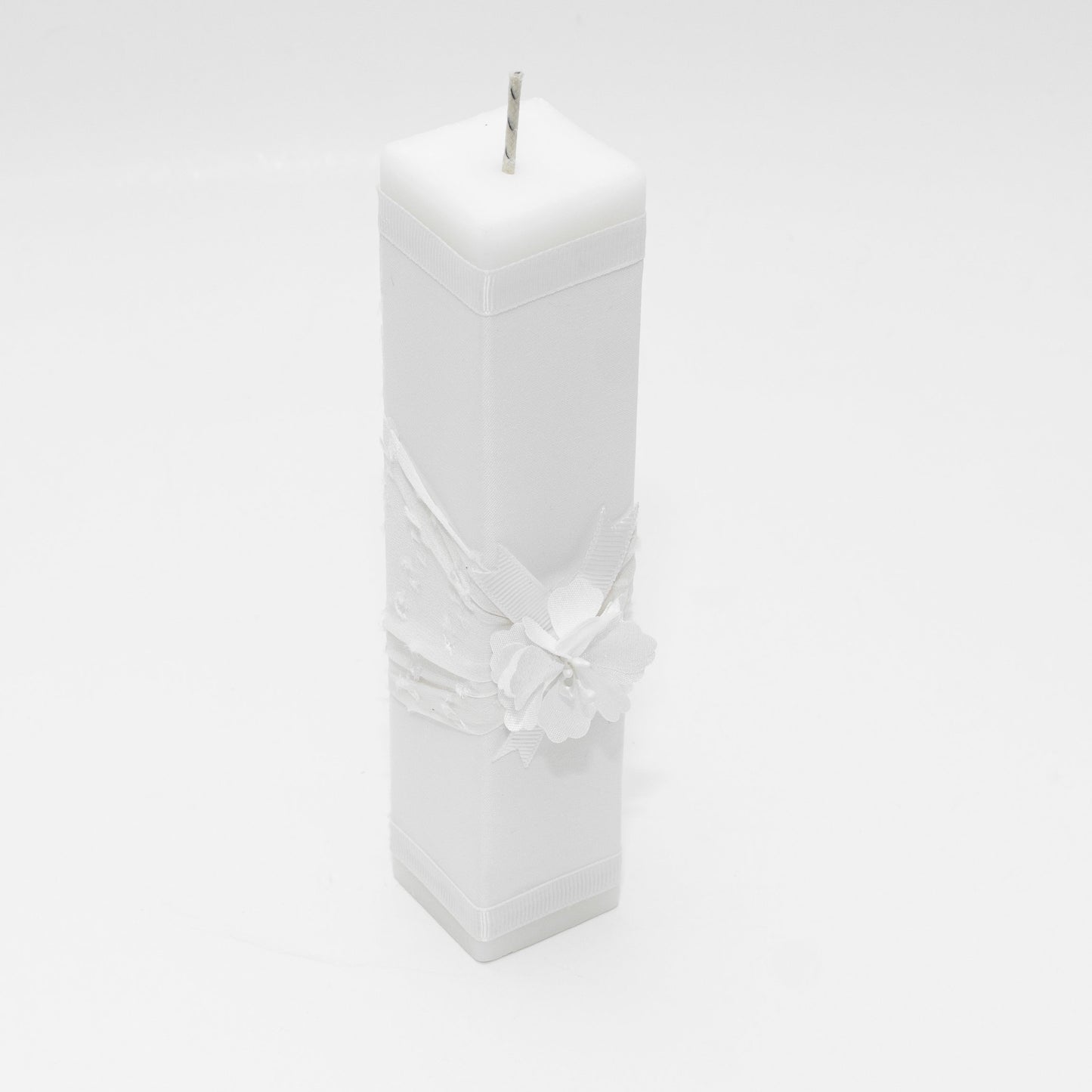 Vela blanca con Flor