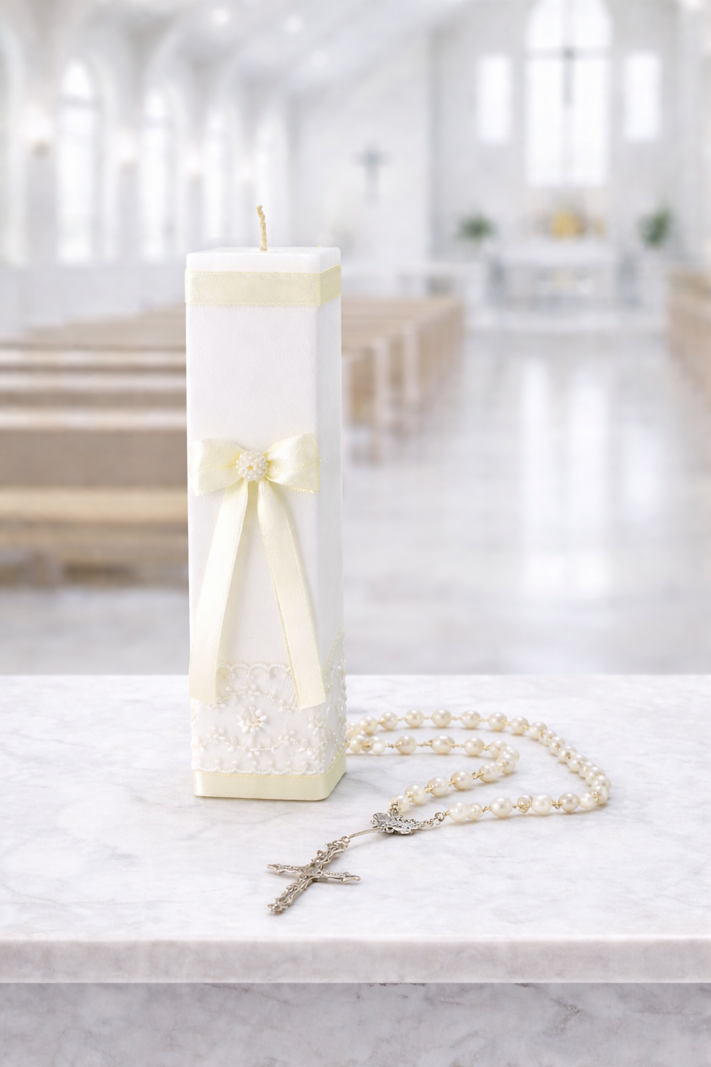 Kit De Boda, Comunión o Confirmación, Color Beige con Guipur