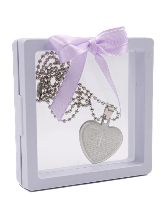 Collar Con Padre Nuestro  en corazón