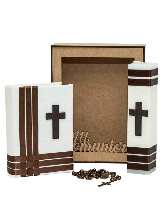 Kit de Comunión listones color chocolate