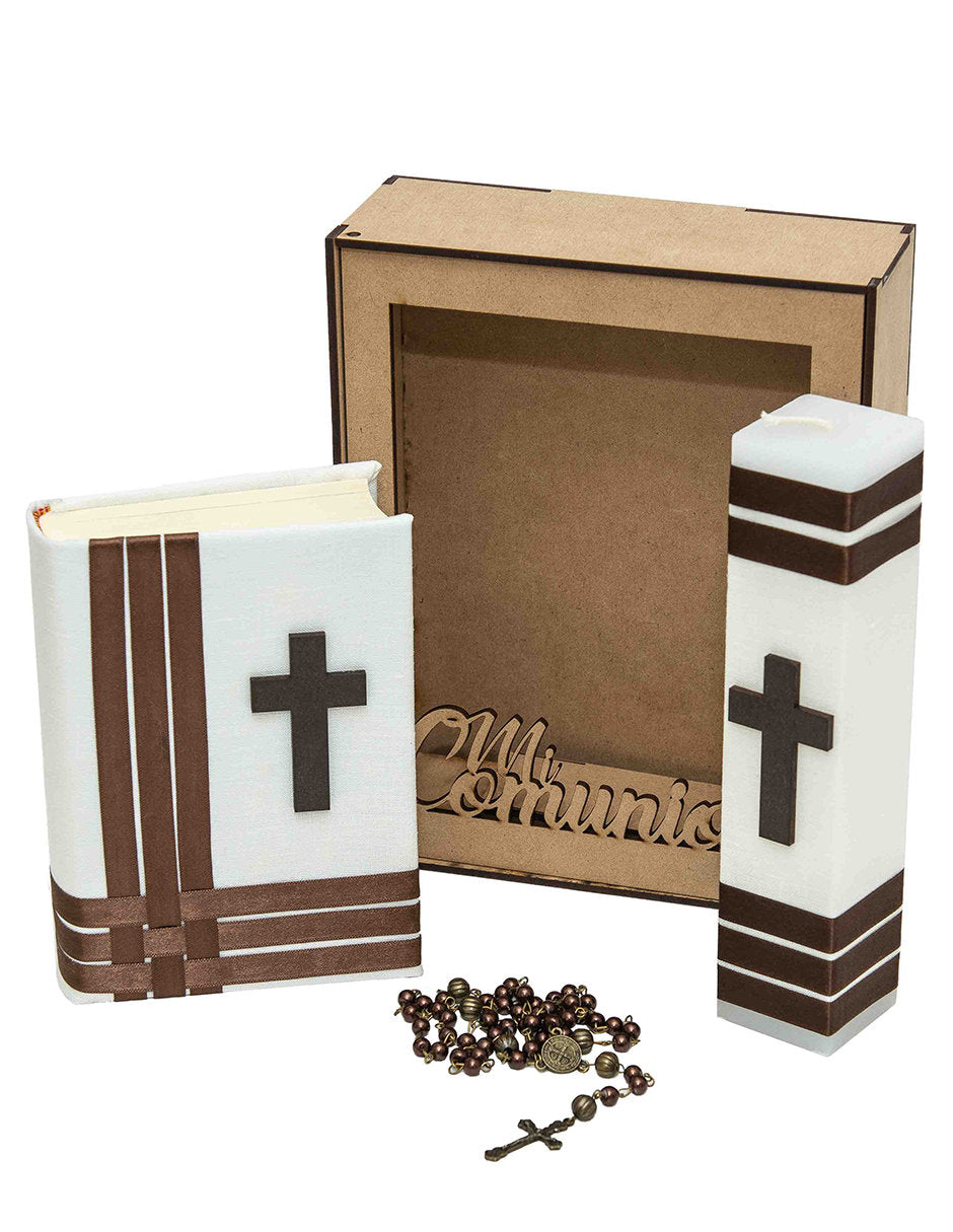 Kit de Comunión listones color chocolate