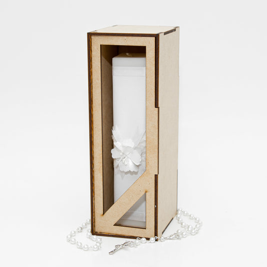 Vela blanca con Flor