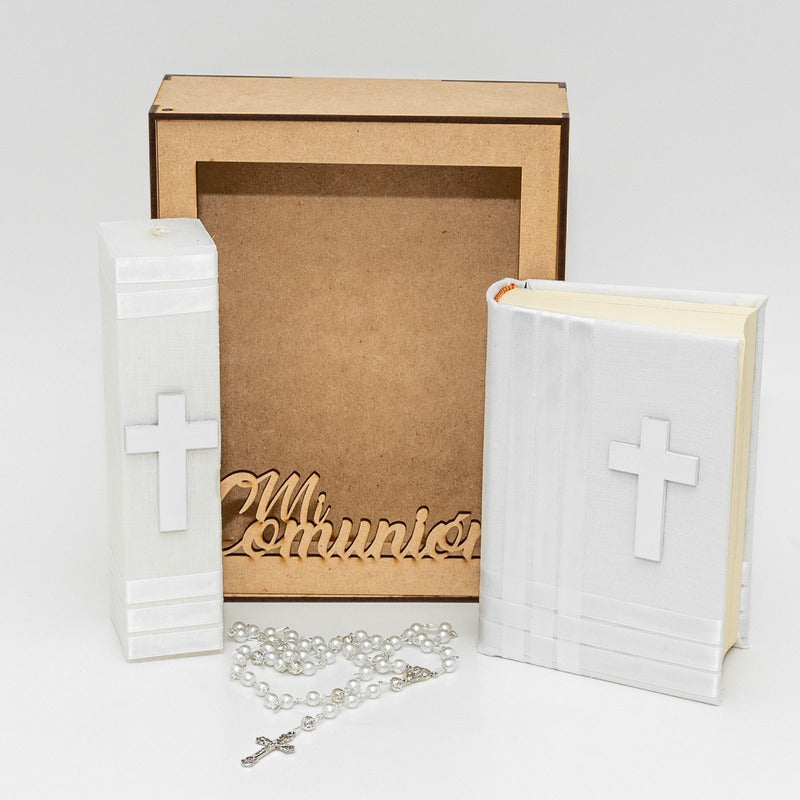 Kit Con Estuche  Primera Comunión, Blanco Para  Niño O Niña