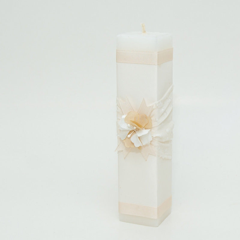 Kit De Bautizo Niña Blanco Con Flor Elegante