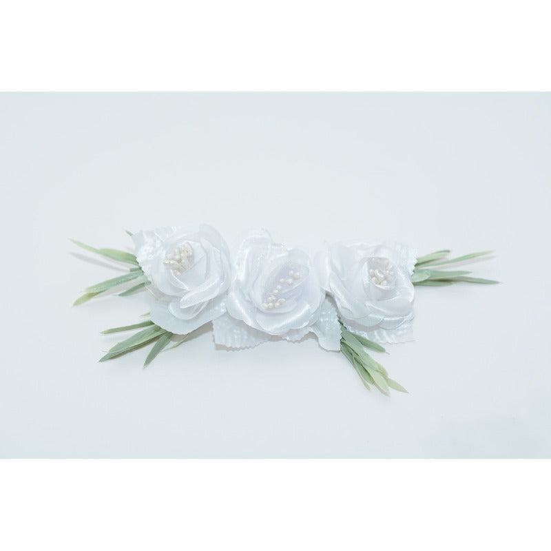 Tocado Para Boda, Comunión O Confirmación Rosas Blancas