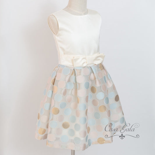 Vestido Formal Para Niña Con Bolas De Colores