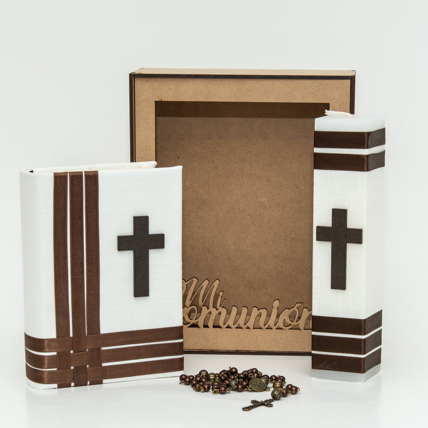 Kit de Comunión listones color chocolate